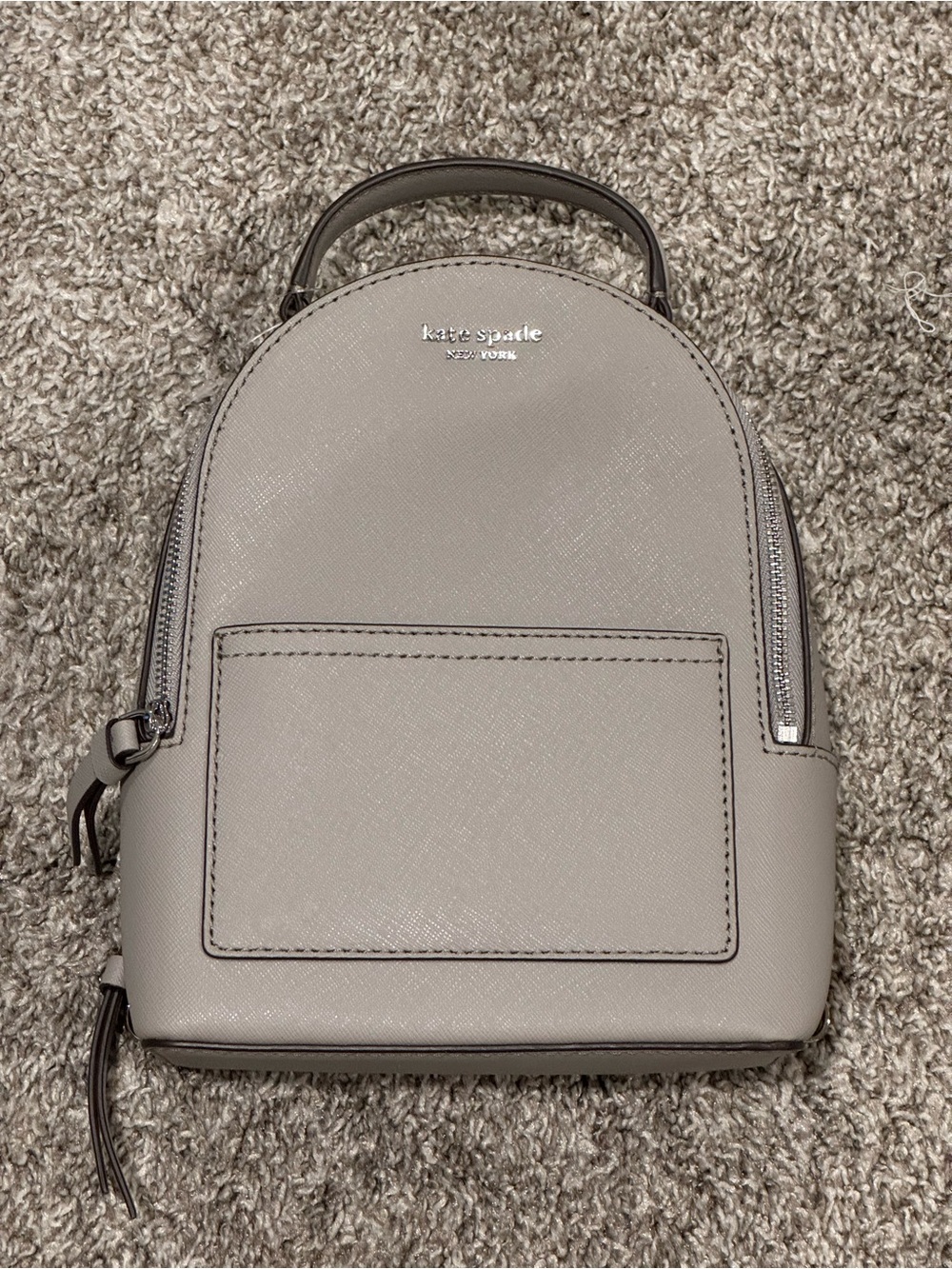 kate spade Pebbled Leather Mini Backpack in Taupe